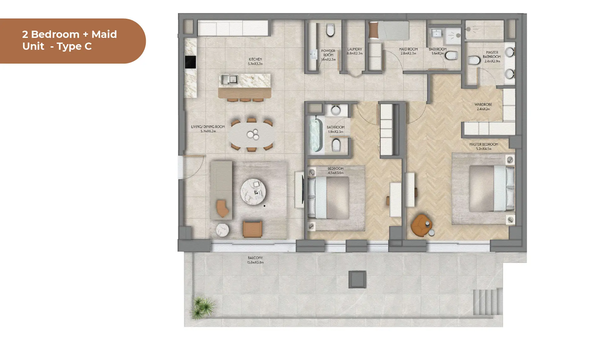 2 BR - Type C